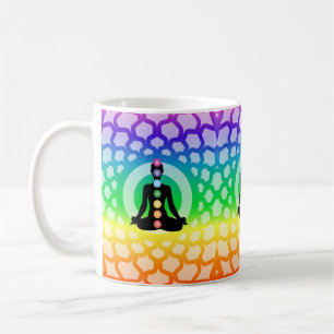 Taza De Café Arcoiris Chakra Yoga Mug - Arte de geometría sagra
