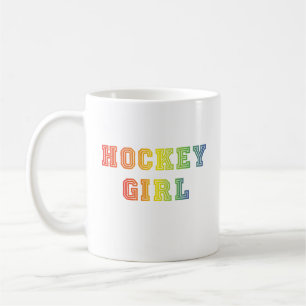 Taza De Café Arcoiris Chica de hockey