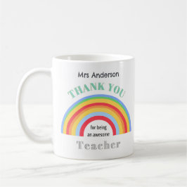 Taza De Café Arcoíris Colorido Gracias Maestro Agradecimiento