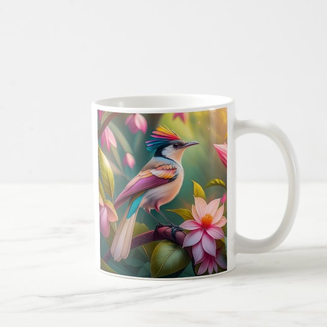 Taza De Café Arcoiris con crema Jay Fantasy Bird (Derecha)