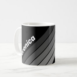 Taza De Café Arcoíris con gradiente oscuro y nombre