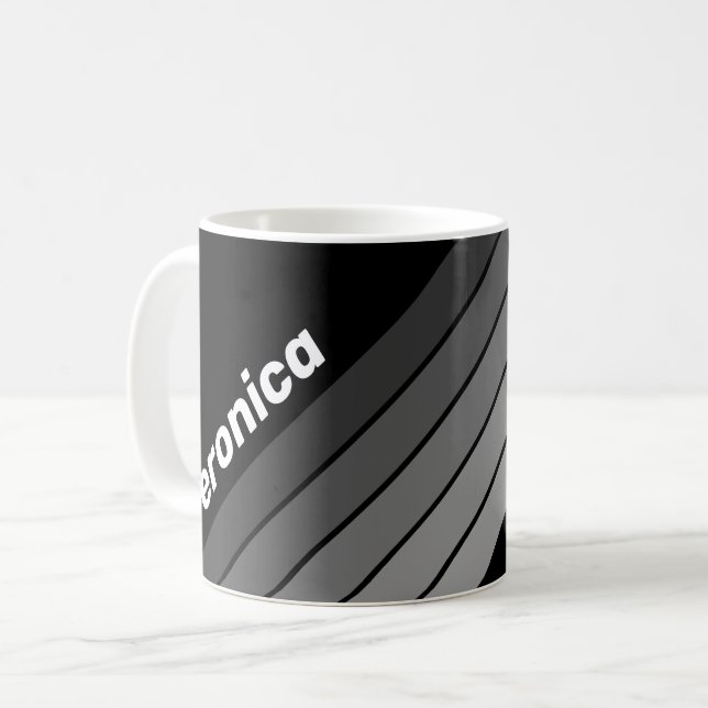 Taza De Café Arcoíris con gradiente oscuro y nombre (Anverso izquierdo)