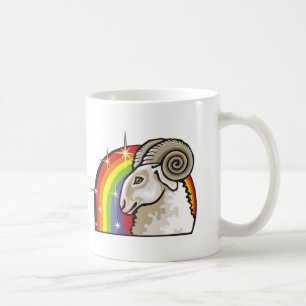 Taza De Café Arcoiris con ramas de Aries en los años 80