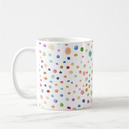 Taza De Café Arcoiris Confetti Dots Watercolor Pattern Mug