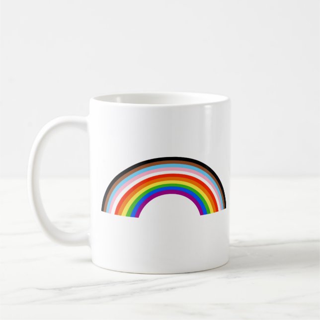 Taza De Café Arcoíris de Arco de Progress Pride (Izquierda)