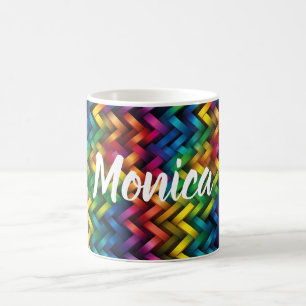 Taza De Café Arcoíris de Geometría Vibrante