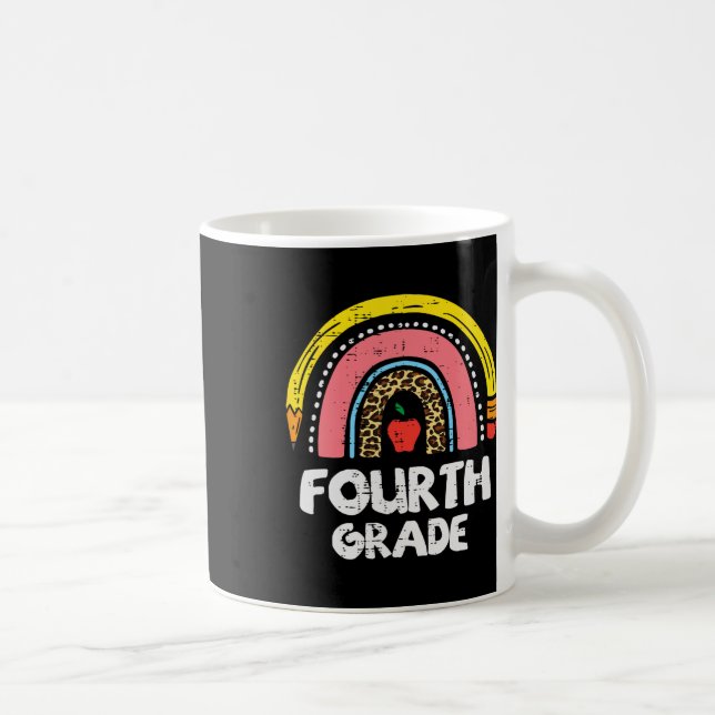 Taza De Café Arcoíris de leopardo cuarto grado 4º primer día de (Derecha)