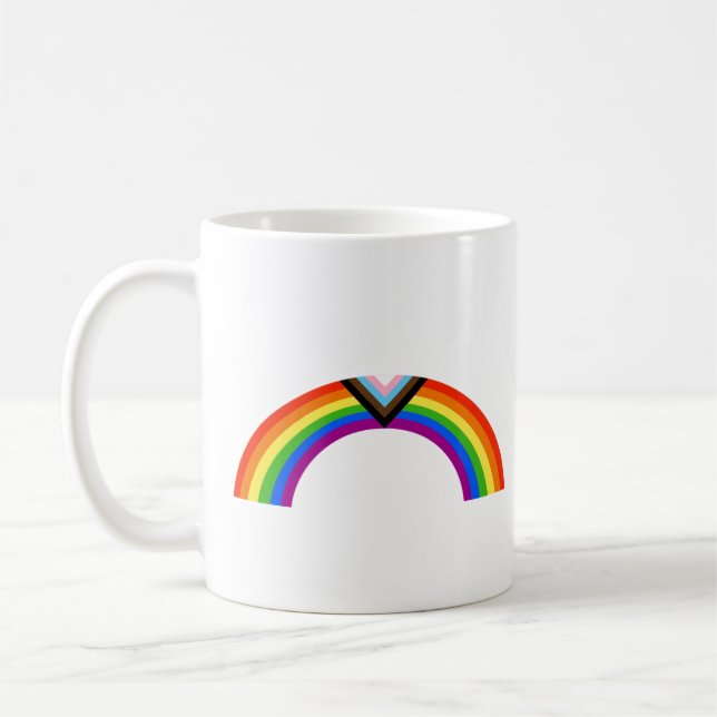 Taza De Café Arcoíris de Orgullo Progresista (Izquierda)