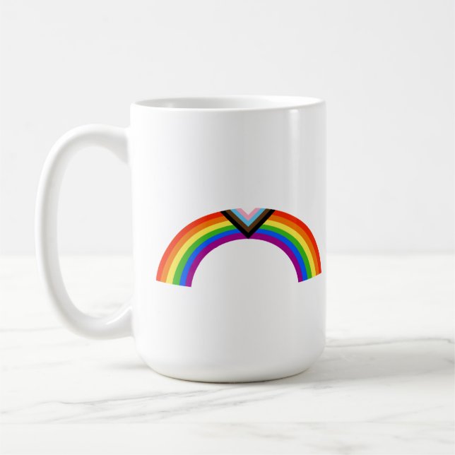 Taza De Café Arcoíris de Orgullo Progresista (Izquierda)