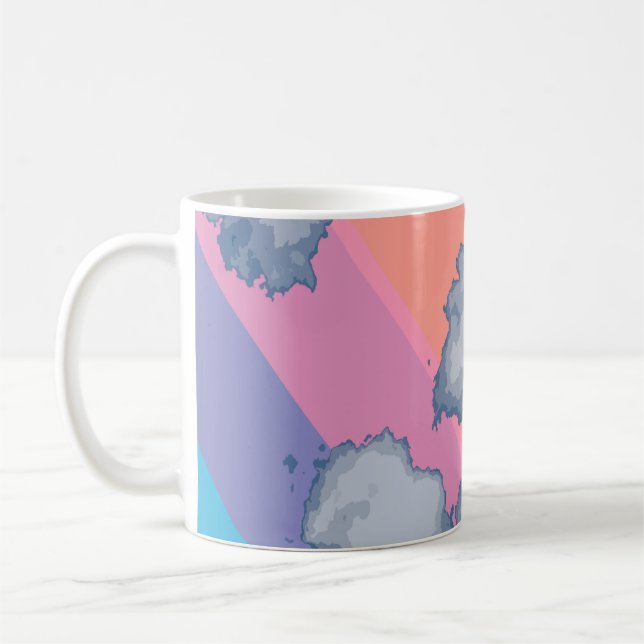 Taza De Café Arcoiris dibujado (Izquierda)