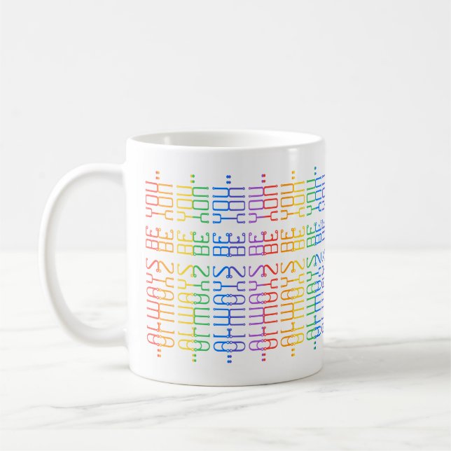 Taza De Café Arcoíris Divertido Editable Siempre Sé Tú Mensaje  (Izquierda)