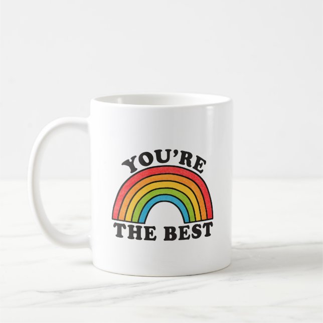 Taza De Café Arcoiris Eres el mejor positivo (Izquierda)