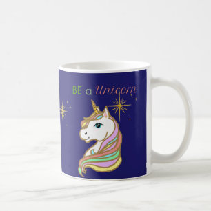 Taza De Café Arcoiris, estrellas y magia de unicornio