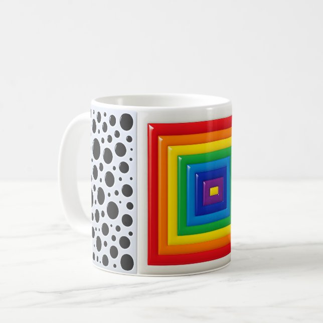 Taza De Café Arcoíris Geométrico  (Anverso izquierdo)