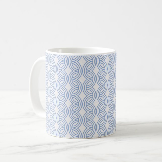 Taza De Café Arcoiris geométrico neutro azul - fondo blanco (Anverso izquierdo)