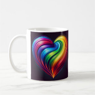 Taza De Café Arcoiris Heart Mug