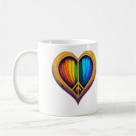 Taza De Café Arcoiris Heart Mug