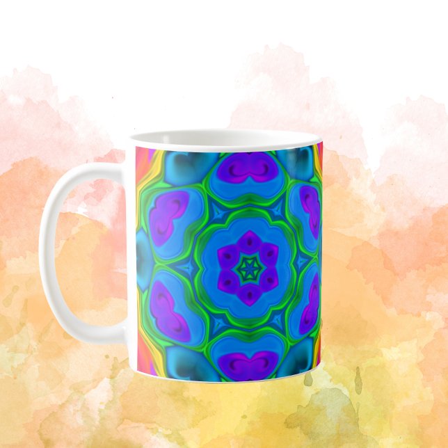 Taza De Café Arcoiris hippie psicodélico (Subido por el creador)