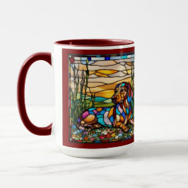 Taza de café arcoíris linda Dachshund