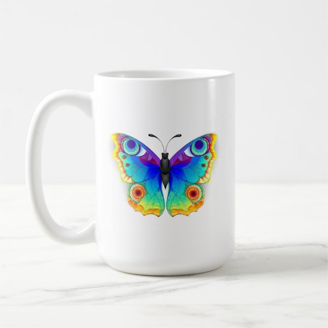 Taza De Café Arcoiris mariposa Peacock Eye (Izquierda)