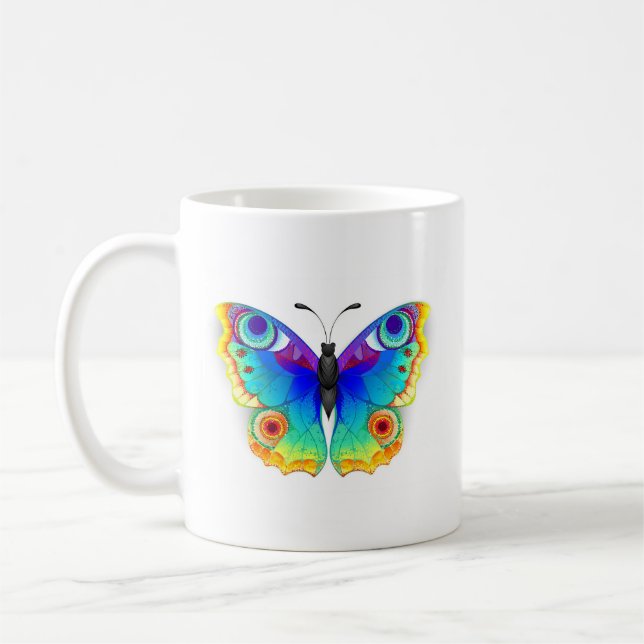Taza De Café Arcoiris mariposa Peacock Eye (Izquierda)