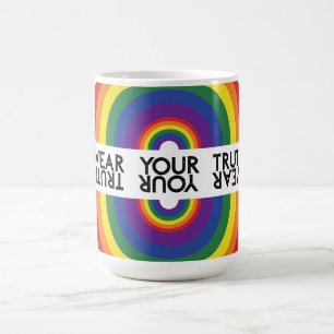 Taza De Café Arcoíris Mínimo Arco Moderna Declaración Colorida 