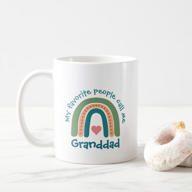 Taza De Café Arcoíris para abuelo de los niños (Con donut)