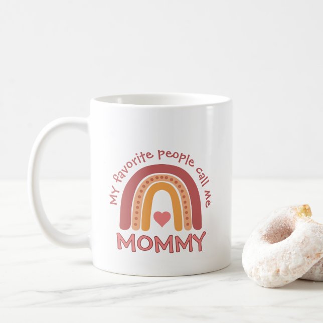 Taza De Café Arcoíris para mamá de los niños (Con donut)