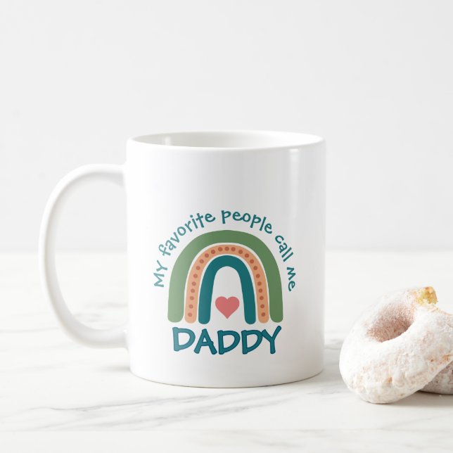 Taza De Café Arcoiris para papá de niños (Con donut)