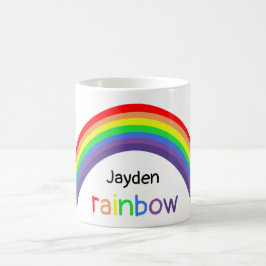 Taza De Café Arcoiris personalizado, tu nombre