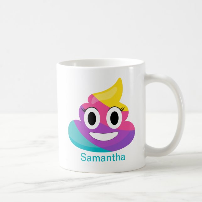 Taza De Café Arcoiris Poop Emoji Mug (Derecha)