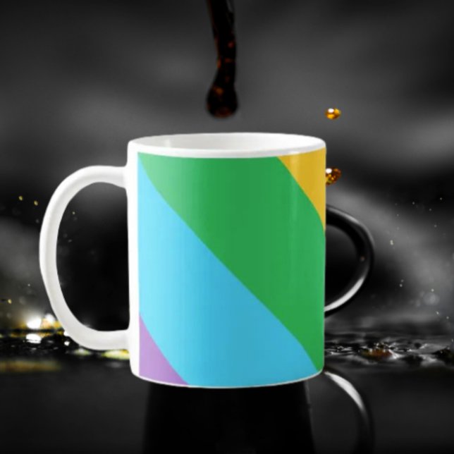 Taza De Café Arcoiris | Rayas de Orgullo Diagonal Clásico (Subido por el creador)