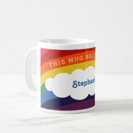 Taza De Café Arcoiris retro | Esta Bomba Pertenece A : Nombre