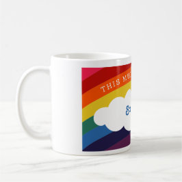 Taza De Café Arcoiris retro | Esta Bomba Pertenece A : Nombre