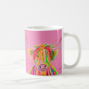 Taza De Café Arcoiris vaca de montaña Acuarela Naturaleza Granj