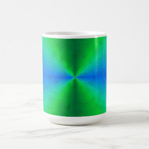 Taza De Café Arcoiris verde azul en óptica de cuero de piel de