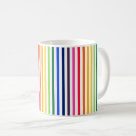 Taza De Café Arcoiris y rayas blancas