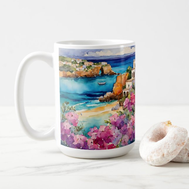 Taza De Café "Arcos A Orillas Del Mar" (Con donut)