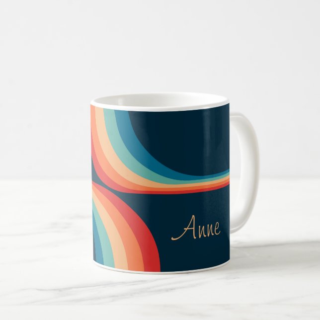 Taza De Café Arcos coloridos de estilo retro (Anverso derecho)