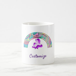 Taza De Café Arcos de lluvia psicodélicos y Unicornios Thunder_