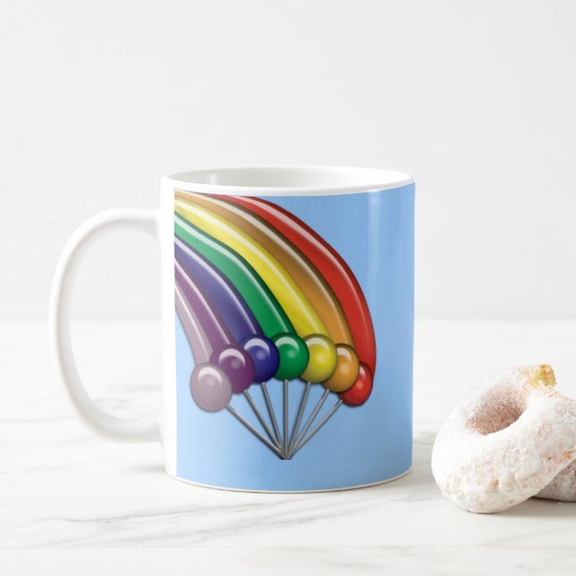 Taza De Café Arcos de lluvia y barriles de Personalizable (Con donut)