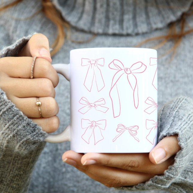 Taza De Café Arcos dibujados a mano de estilo francés rosa (Subido por el creador)