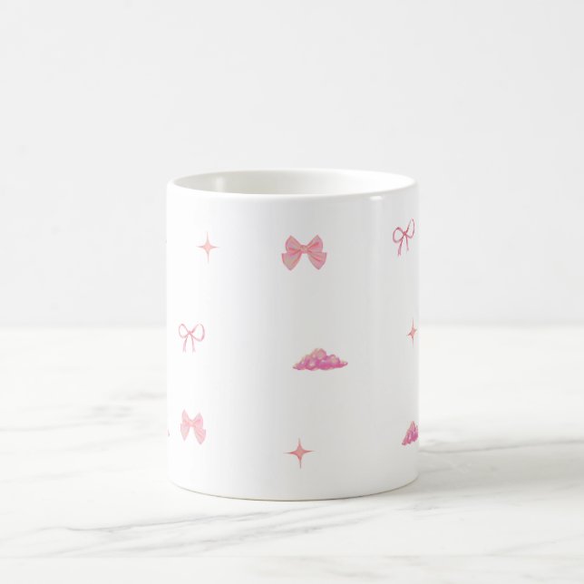 Taza De Café Arcos rosados y nubes pasteles Mug estético (Centro)