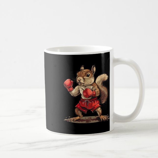 Taza De Café Ardilla boxeando con guantes de boxeo Kickboxing D (Derecha)