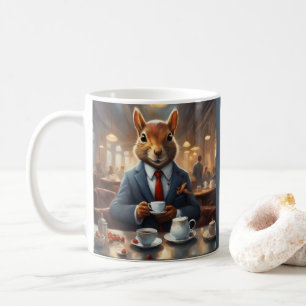 Taza De Café Ardilla caprichosa con traje y café
