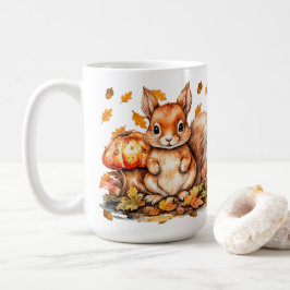 Taza De Café Ardilla Cuta con champiñones - Vida silvestre de o