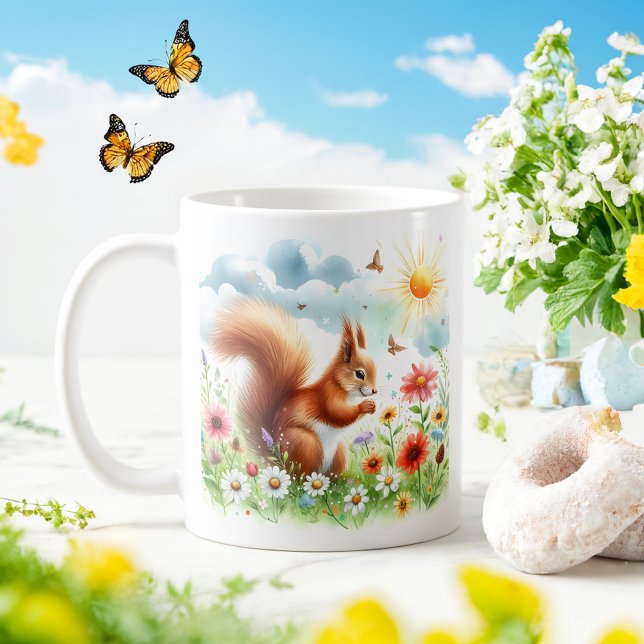 Taza De Café Ardilla de acuarela de primavera - Mug infantil pe (Subido por el creador)