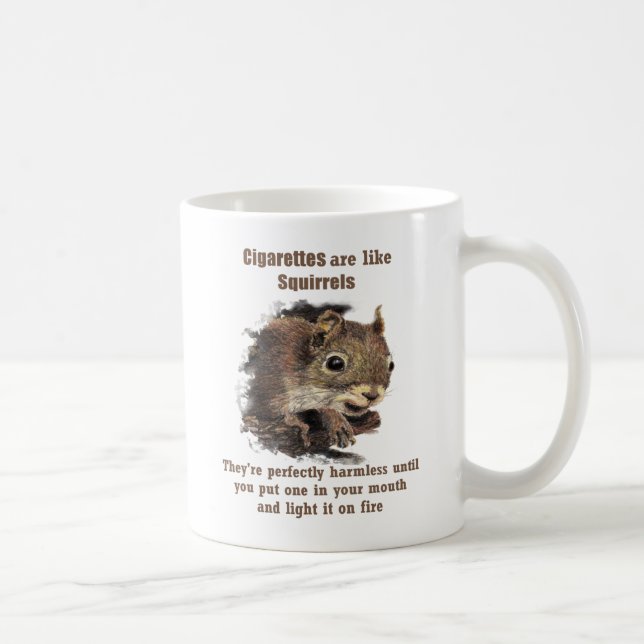 Taza De Café ardilla de citas motivacionales para dejar de fuma (Derecha)