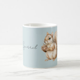 Taza De Café Ardilla Marrón Azul