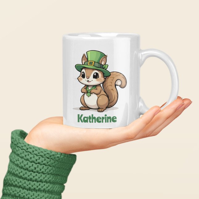 Taza De Café ardilla personalizada del Día de San Patricio (Subido por el creador)